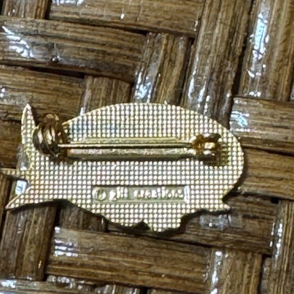 Vintage Butterfly & Flower Cloisonne Enamel Pin Brooch - Picture 3 of 4